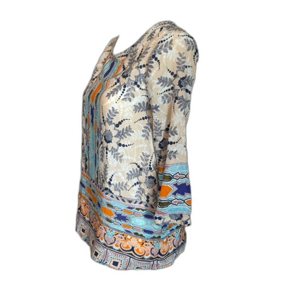 Maeve 100% silk blouse Size 0 Floral and Geometric Print - Picture 3 of 7